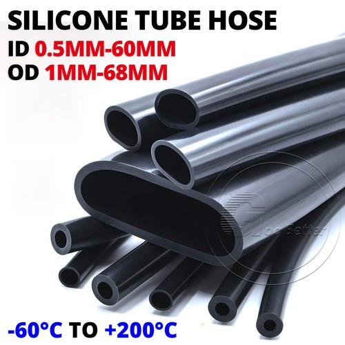 Black silicone tube - black,